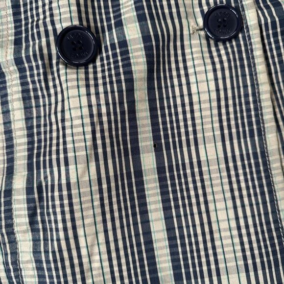 Vintage Jacob Plaid Trench Coat – Navy Check Belted Jacket Size M - Picture 6 of 8